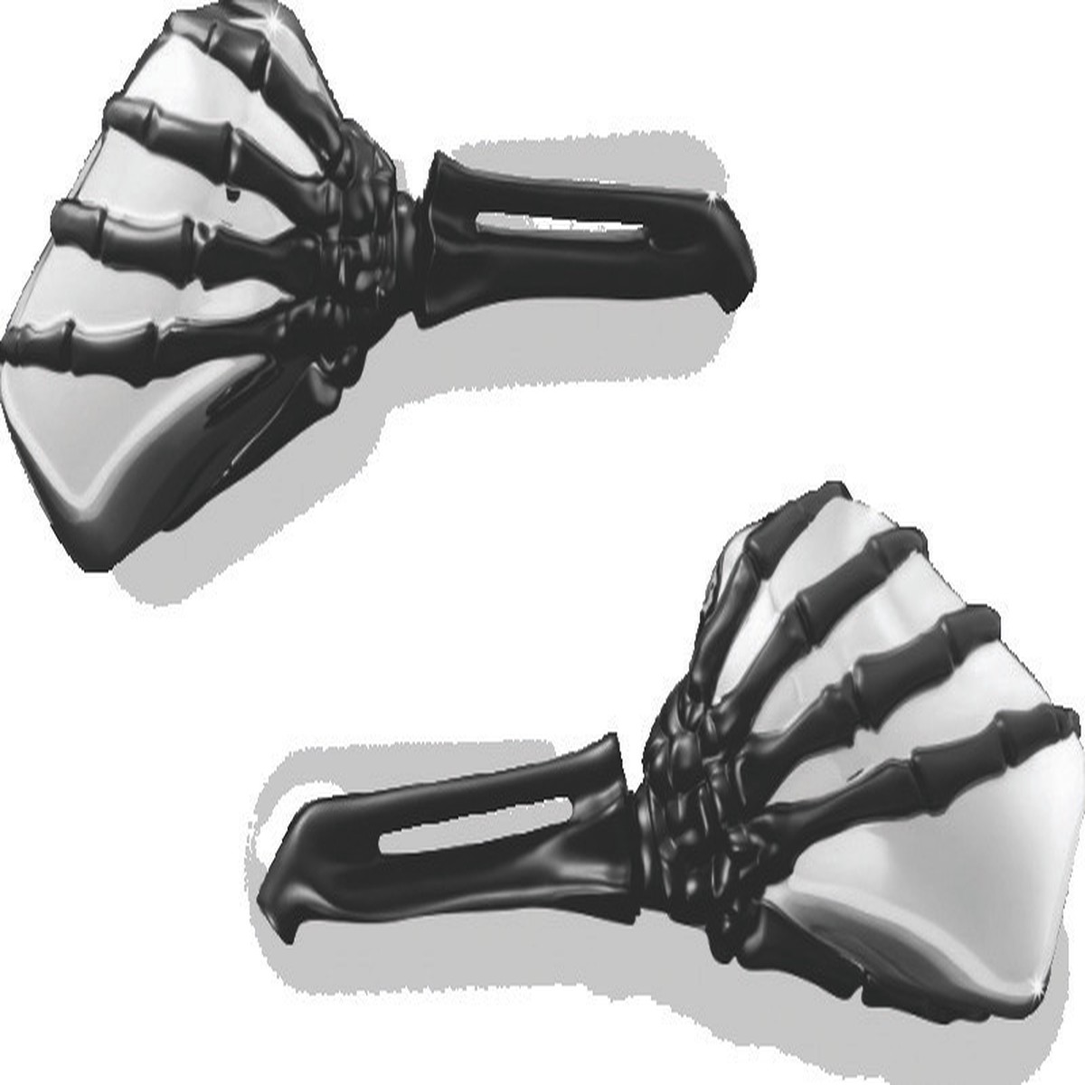 Kuryakyn Skeleton Hand Mirrors Black/Chrome - 1764
