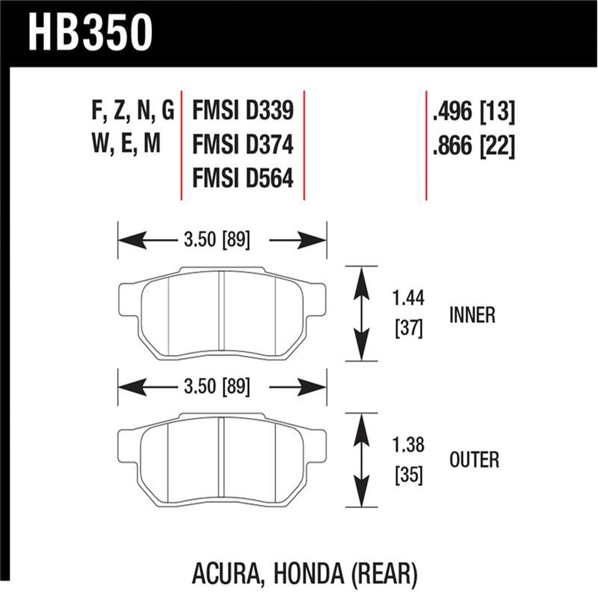 Hot Sale HAWK HPS Brake Pad Sets (3)