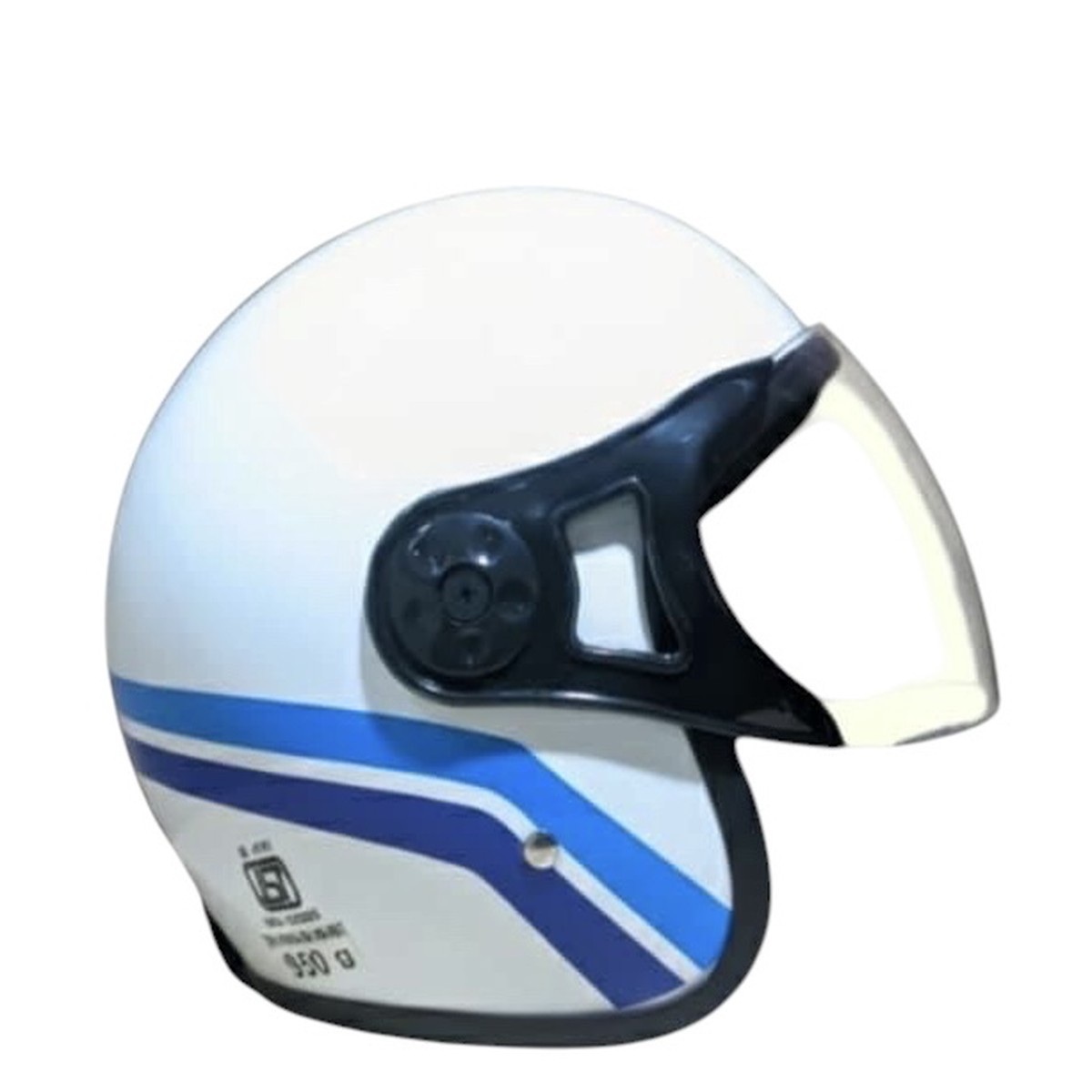 3 LINE-STRIP WITH VISOR GLOSSY WHITE/BLUE HELMET